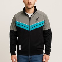 Liverpool FC Track Jacket XL You’ll Never Walk Alone Black Gray Teal - $54.95