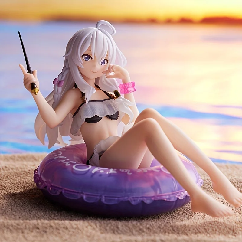 White Swimsuit Doll White Hair Anime Character Ornament, Best Collectible Figure - £13.90 GBP