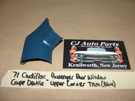 71 Cadillac DeVille RIGHT REAR BACK WINDOW WINDSHIELD UPPER CORNER INTER... - $29.69