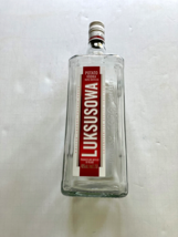 Luksusowa potato vodka large empty glass embossed bottle - $19.75