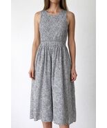 On 34th Sun Dress Animal Print Black White  Smocked Waist Sleeveless Size M - $19.96