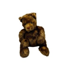 Gund 14&quot; MINKY Teddy Bear Brown Jointed Plush #6421 Retired 1999 Faux Mink - £14.06 GBP