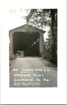 Vtg RPPC 1940s Chartiers Creek Covered Bridge Walkers Mills Lawrence Co. PA - £22.71 GBP