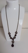 Vintage NINA RICCI for AVON necklace Red glass rhinestone Victorian styl... - $336.76 MXN