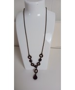 Vintage NINA RICCI for AVON necklace Red glass rhinestone Victorian styl... - $336.76 MXN