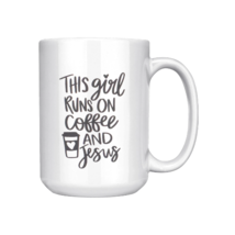15oz Coffee Mug, Coffee and Jesus Coffee Cup, Spiritual Mug, Funny Coffee Mug - £11.97 GBP
