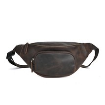Y waist pack belt bag purse genuine leather travel retro crazy horse cowhide male sling thumb200