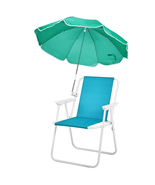 Mint Green Folding Beach Chair with Umbrella, Lightweight, 265lbs Capacity - €38,38 EUR