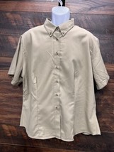 Lee Khaki Women Work Shirt  Short Sleeve  2XL Button Down Hiking Scout C... - $18.15 CAD