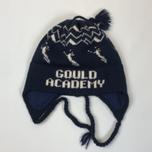 Gould Academy Skiing Vermont Originals Wool Knit Beanie Hat Tassle Ear F... - $29.69