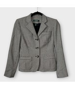 NWOT LAUREN RALPH LAUREN beige/black houndstooth wool blazer size 2 petite - €38,52 EUR