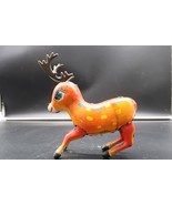 Vtg Litho Tin Toy Rudolph Jumping Reindeer Wind-Up Works Needs Key MS-107 - $733.58 MXN