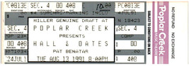 Recibidor &amp; Oates Pat Benatar Concierto Ticket Stub August 13 1991 Chicago - $39.59