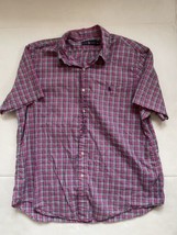 Polo Ralph Lauren Pink Plaid Shirt Mens Short Sleeve Size XL Casual  - $28.19