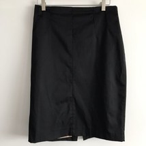 Mango Skirt Women 8 Black Satin Straight Pencil Fully Lined High Rise Zi... - $26.72