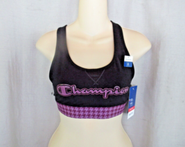 Champion bra sports Small double dry moderate black purple racerback New - $13.67