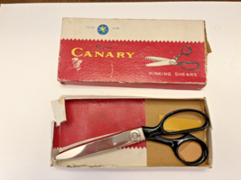 Vintage Red Canary Box WISS Pinking Shears Box Scissors 7 Inch Pre-Owned - $19.50