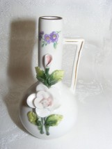 Vintage Art Pottery 4&quot; Porcelain Bud Vase Pitcher Germany Purple  Pink #1 - $577.03 MXN