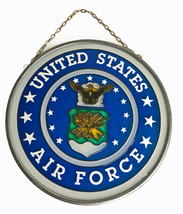 United States Air Force Military Logo Glass &amp; Metal Wall Plaque Sign  7&quot;... - $28.08