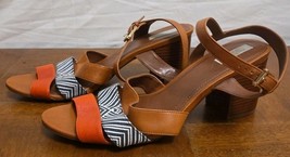Cole Haan Women&#39;s High Dress Sandal Size 10.5 Multicolor Brown Orange - $727.66 MXN
