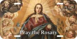 Virgin Mary Pray The Rosary Personalize Aluminum Novelty License Plate Tag 3K - $12.86+