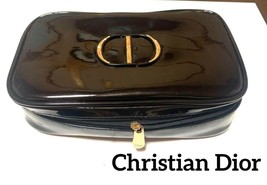 Christian Dior Enamel pouch Vanity BLACK 5.5×21×12.5cm Novelty Makeup Ba... - £38.86 GBP