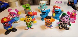 Vtg Sesame Street Workshop Lot of 12 Plastic Figures 3” Tall 2010-2011 Hasbro - $30.95