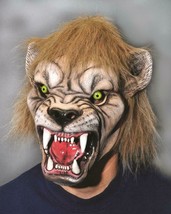 Lion Mask Mascot Wild Animal Realistic Jungle Cat Scary Halloween Costume MA1008 - £58.34 GBP