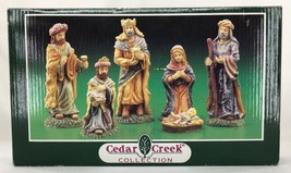 Cedar Creek Kirkland&#39;s Painted Ceramic Nativity Scene Figurine Set/6 #K34468 EUC - £23.22 GBP