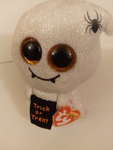 Ty Beanie Boos Haunts The Ghost With Trick or Treat Bag 6&quot; Tall Mint With Tags - £32.06 GBP