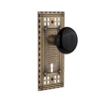 Nostalgic Warehouse Craftsman Plate with Keyhole Black Porcelain Knob, Passage - - $285.99