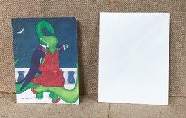 Old Jennifer Blomgren Whimsical Dinosaur Valentines Card w Envelope Ephe... - $3.56