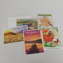 CL&#39;s Greetings &amp; Note Cards Lot of 5 Spring Collection Bird Butterfly Field Boat - £4.75 GBP