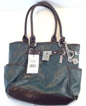 Kathy Van Zeeland Hobo Bag Glossy Faux Leather Ticket To Ride Boho Purse W/Charm - £52.45 GBP