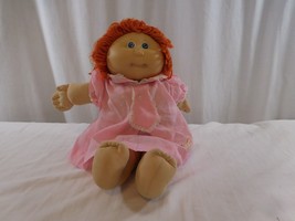 Vintage Cabbage Patch Doll Red Hair Blue Eyes KT  Pink Dress 1978, 1982 Tag - £14.20 GBP