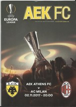 AEK ATHENS – AC MILAN – 2017-2018 EUROPA LEAGUE - MATCH PROGRAM SOCCER F... - £4.71 GBP