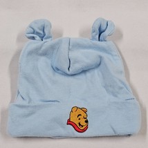 Winnie the Pooh Baby Boy Blue Bear Ear Hat Cap Pooh Embroidery Vintage 0... - £11.86 GBP
