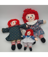 3 Raggedy Ann Plush Dolls Vtg Lot 1996 2002 2005 Applause Hasbro Beanbag - $22.22