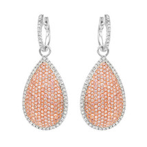 2.54ct Fancy Pink Diamonds Earrings 18K All Natural 10 Grams Real Rose Gold - £8,205.58 GBP