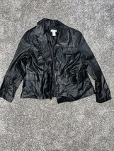 jessica london black leather coat Size 14 - £50.34 GBP