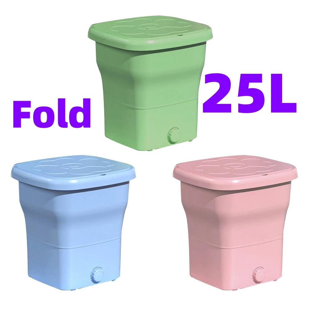 Large 25L Portable Washing Machine Folding and Dryer Bucket for Clothes ... - $251.55