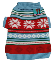 Merry Makings Fair Play Dog Sweater Size XL Fair Isle Snowflakes Christmas - £13.77 GBP