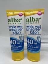 (2) Alba Botanica Sunscreen While Wet Sunscreen Lotion Broad SPF 40 4/24 - £5.46 GBP