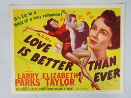 Love is Better Than Ever 1952 Lobby Title Card Elizabeth Taylor Larry Pa... - £57.98 GBP
