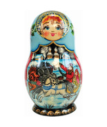 G.Debrekht Russia Nested Dolls Troika Winter 5 Nest Doll 6.5 in. - €129,40 EUR