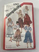 Simplicity 5790 Prairie Skirt Bias Cut w Ruffle Hem Button Up Sz 16 COMP... - $14.00