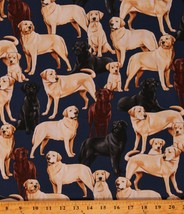 Cotton Dogs Breeds Labrador Retriever Puppies Fabric Print by the Yard D758.42 - £25.57 GBP