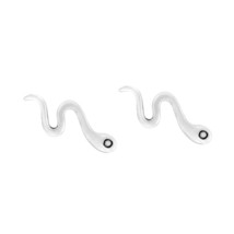Classic Force of LIfe Petite Snake Sterling Silver Post Stud Earrings - £6.53 GBP
