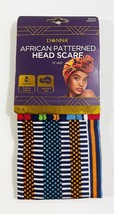Donna African Patterned Head Scarf 13&quot; x 60&quot; Cotton Fabric - £7.37 GBP