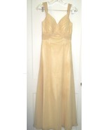 Belsoie Pale Yellow Formal Dress w Chiffon Bodice &amp; Sheer Overlay Size 6 - €66,44 EUR